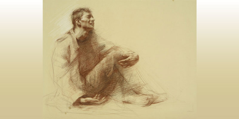A drawing by Juliette Aristides entitled "Grief"